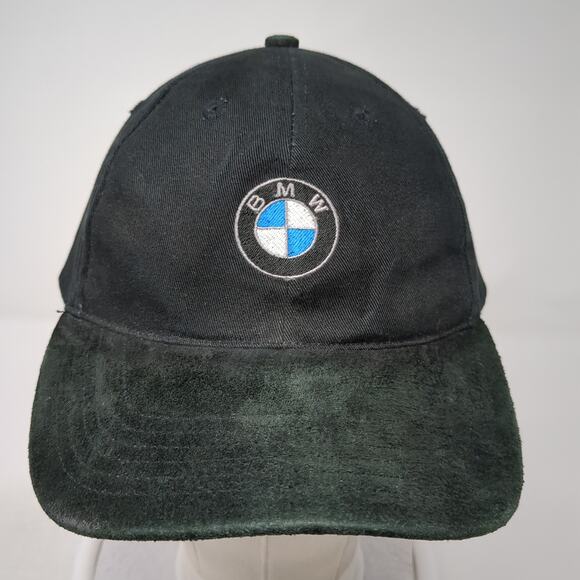 BMW Slideback Hat Black One Size Adjustable Embroidered Logo 6 Panel - Picture 2 of 9